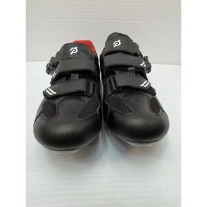 Peloton Bike Cycling Shoes Black Red White Size 41‎ Unisex, Women 10/Men 8 Used